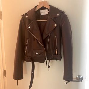 Rebecca Minkoff Maroon Vegan leather jacket XS